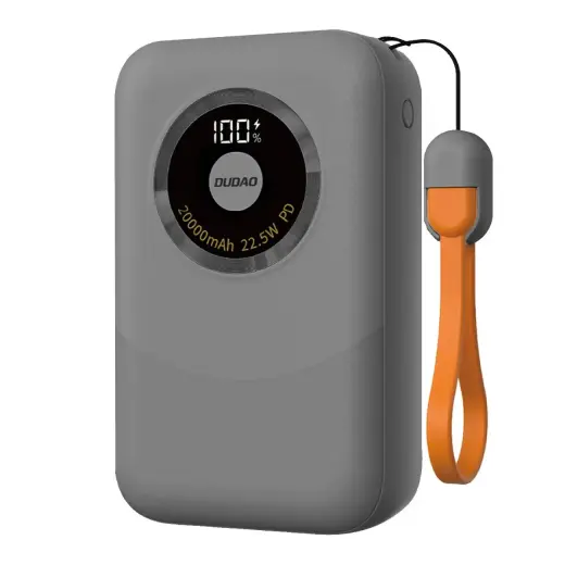 Dudao K21 Mini ārējais akumulators (powerbank) | 10000 mAh | 22.5W | USB-A, USB-C | pelēks