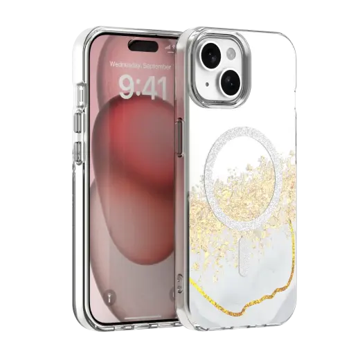 Epoxy Mag maciņš ar MagSafe atbalstu telefonam iPhone 13 | iPhone 14 balts
