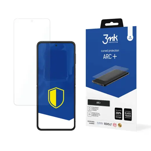 3mk ARC+ apsauginė plėvelė telefonui Samsung Galaxy Z Flip 4 (F721) (suderinama su pirštų atspaudų jutikliu po ekranu)