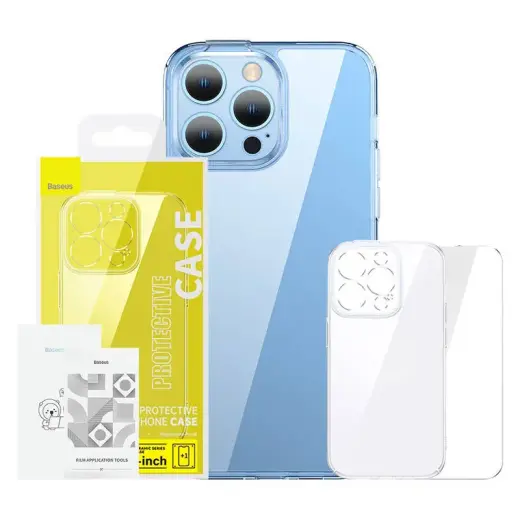Baseus SuperCeramic 3-in-1 protection set (case + screen glass) for iPhone 14 Plus transparent (with tempered glass in set)