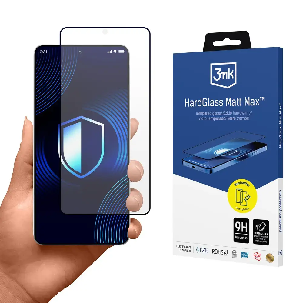 3mk HardGlass Matt Max aizsargstikls telefona ekrānam Galaxy S26 Ultra ar uzstādīšanas rāmi