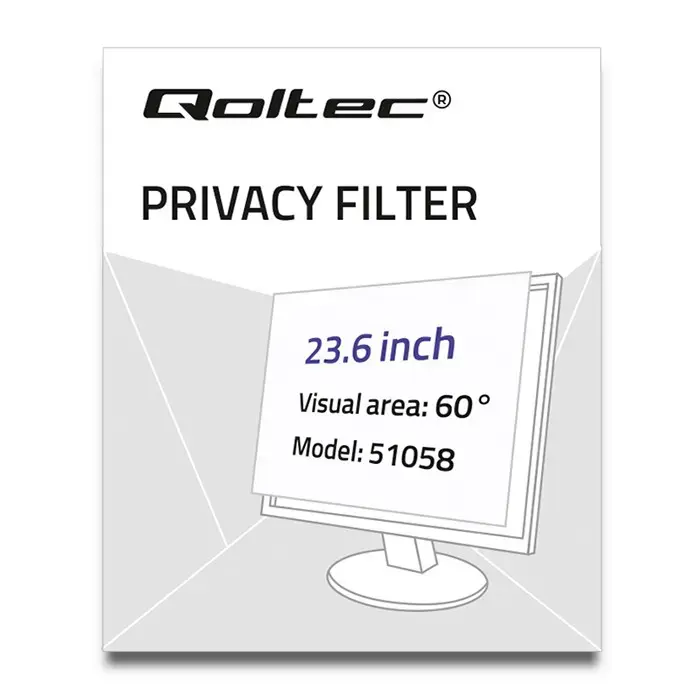 Qoltec Privacy filter 23.6" | 16:9 | Eye protection | Panoramic