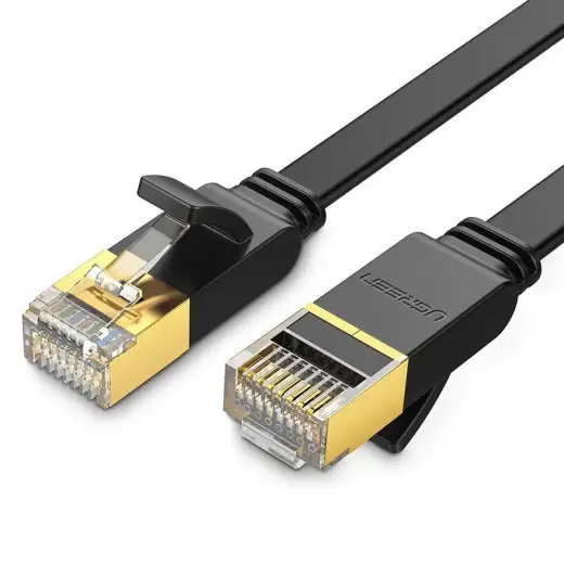 Ugreen Ethernet patchcord flat cable RJ45 Cat 7 STP LAN 10 Gbps 1 m black (NW106 11260)