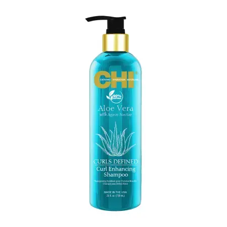 CHI Aloe Vera W/ Agave Nectar Curls Defined Curl Enhancing Shampoo 25 Oz