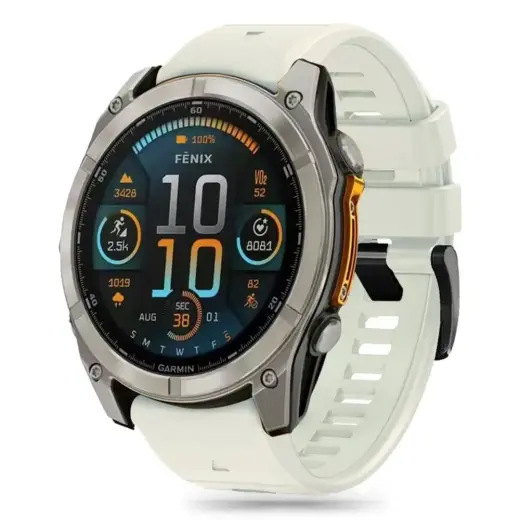 Tech-Protect Silicone Line Strap for Garmin Fenix 5X | 5X Plus | 6X | 6X Pro | 7X | 8 (51 mm) - Titanium