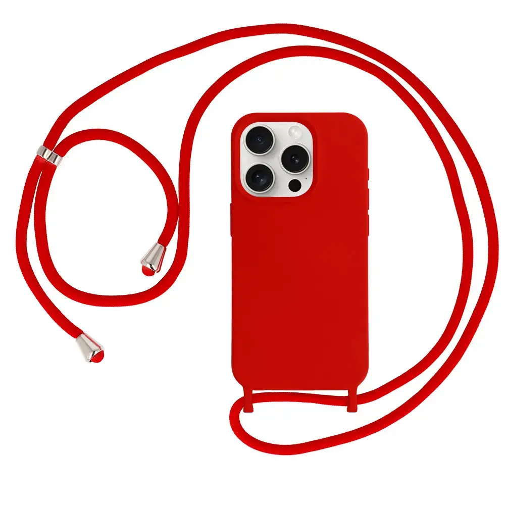 Strap Silicone maciņš telefonam iPhone 15 Plus sarkans
