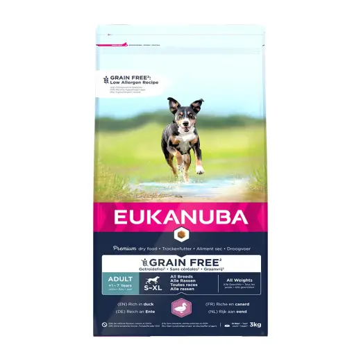 Сухой корм для собак - Eukanuba Adult All Breed Duck Grain Free, 3 кг