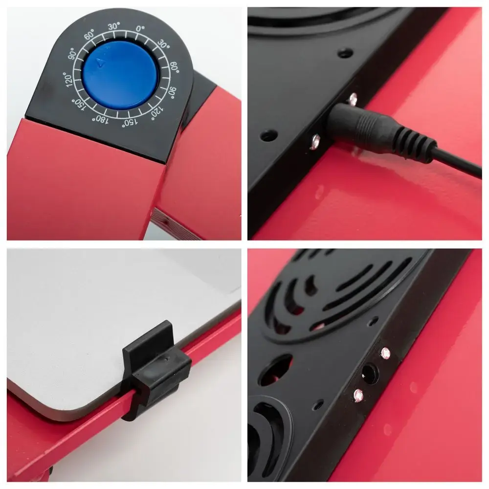 Desk for laptop uniwersal adjustable with cooling YL-803 red