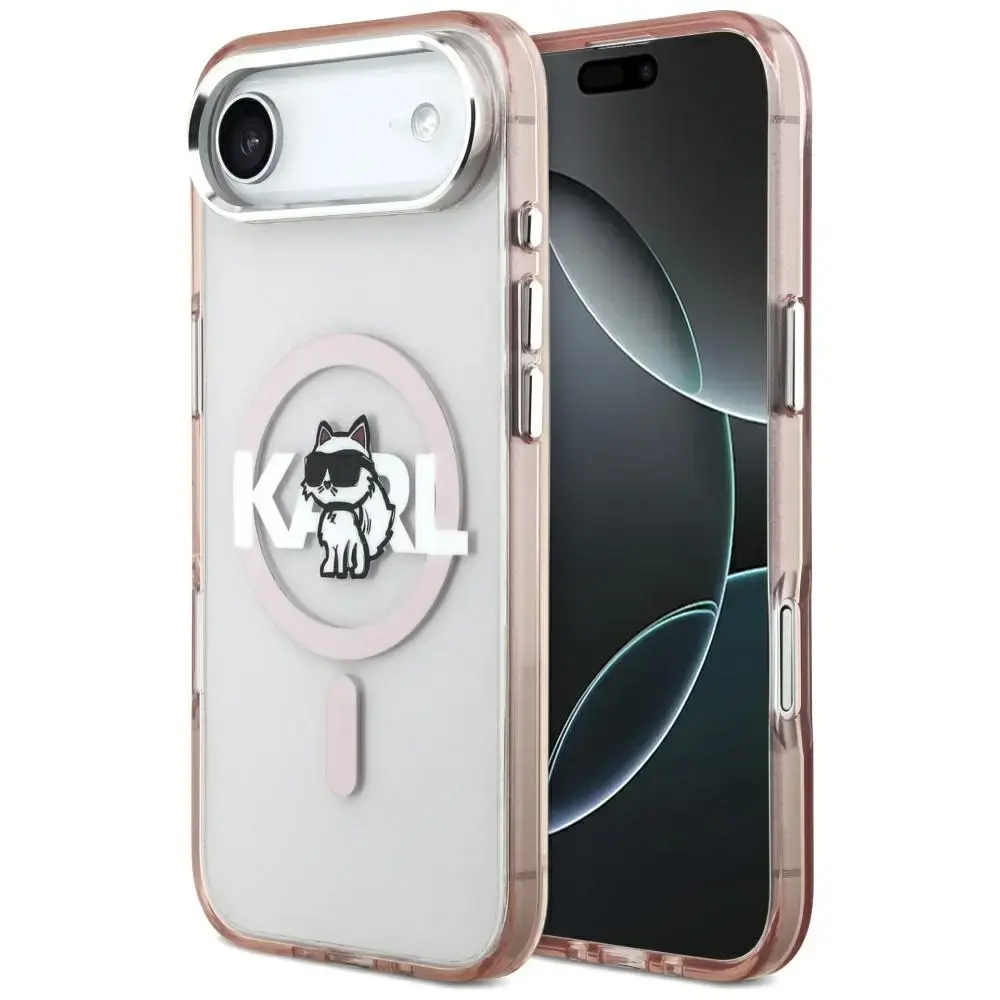 Karl Lagerfeld IML Choupette Sketch Logo MagSafe Case for iPhone Air Pink