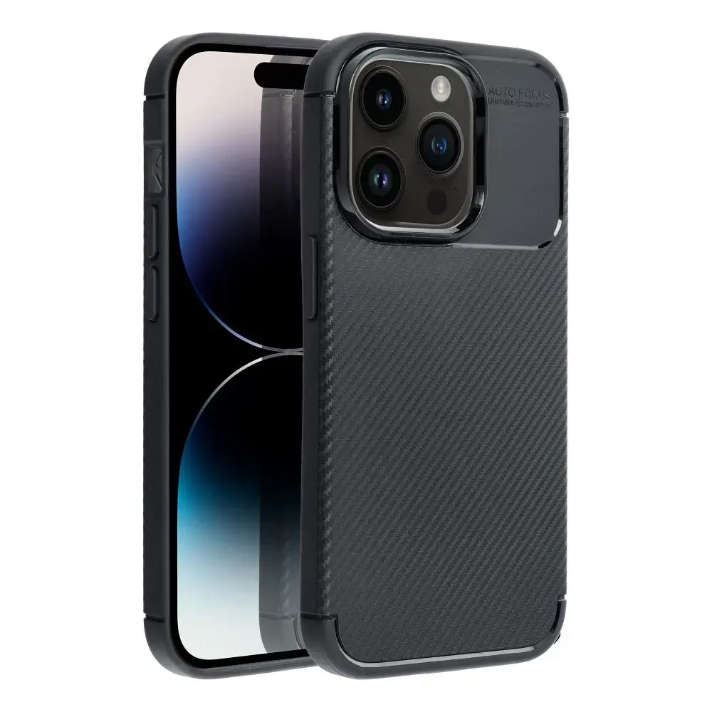 Carbon Premium maciņš telefonam iPhone 14 Pro melns