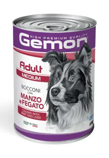 Gemon Dog Medium Adult Chunks with Beef and Liver 415 g