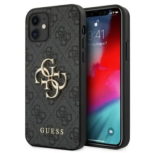 Guess GUHCP12S4GMGGR iPhone 12 mini 5,4"szary|grey hardcase 4G Big Metal Logo