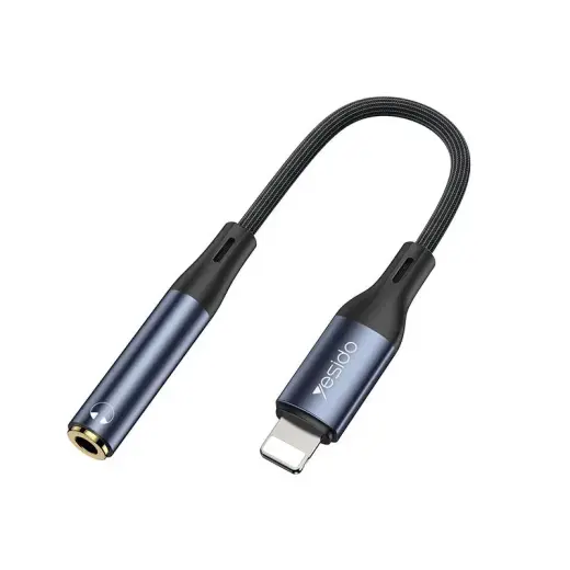 YESIDO AUDIO CABLE YAU37 LIGHTNING/3,5mm AUX FEMALE 12CM BLACK