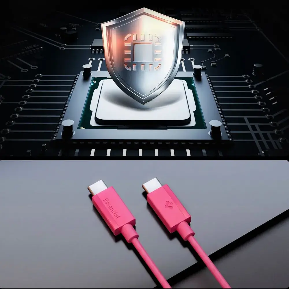 Spigen EB6010CC datu pārraides un uzlādes vads | USB-C uz USB-C | 60W | 1m | rozā