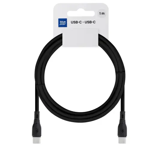 Blue Star PJ73-13-3 andmeedastus- ja laadimiskaabel | USB-C kuni USB-C | 60W | 1m | must