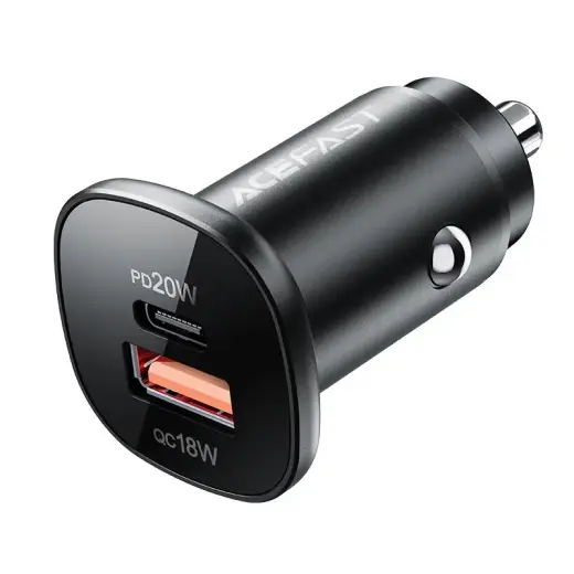 Acefast B1 autolaadija | 20W | PD, QC, PPS | USB-C, USB-A | must
