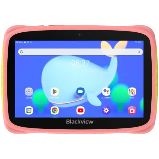 Blackview Tab 3 Kids, Pink, 7-inch HD 1024*600, 7731E Quad-core 1.3GHz, Front 0.3MP; Rear 2MP Camera, 2GB/32GB, 3280mAh battery, Doke 3.0 Go (Android 13), WiFi version, 802.11 b/g/n(2.4GHz), Bluetooth