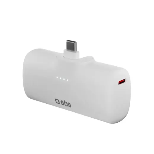 SBS EcoPower išorinė baterija (powerbank) | 5 000 mAh | 10W | USB-C | baltas