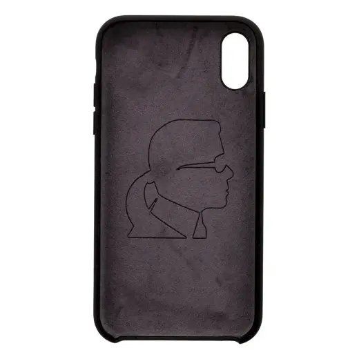 KLHCI61SLFKBK Karl Lagerfeld Full Body Iconic Silicone Case for iPhone XR Black