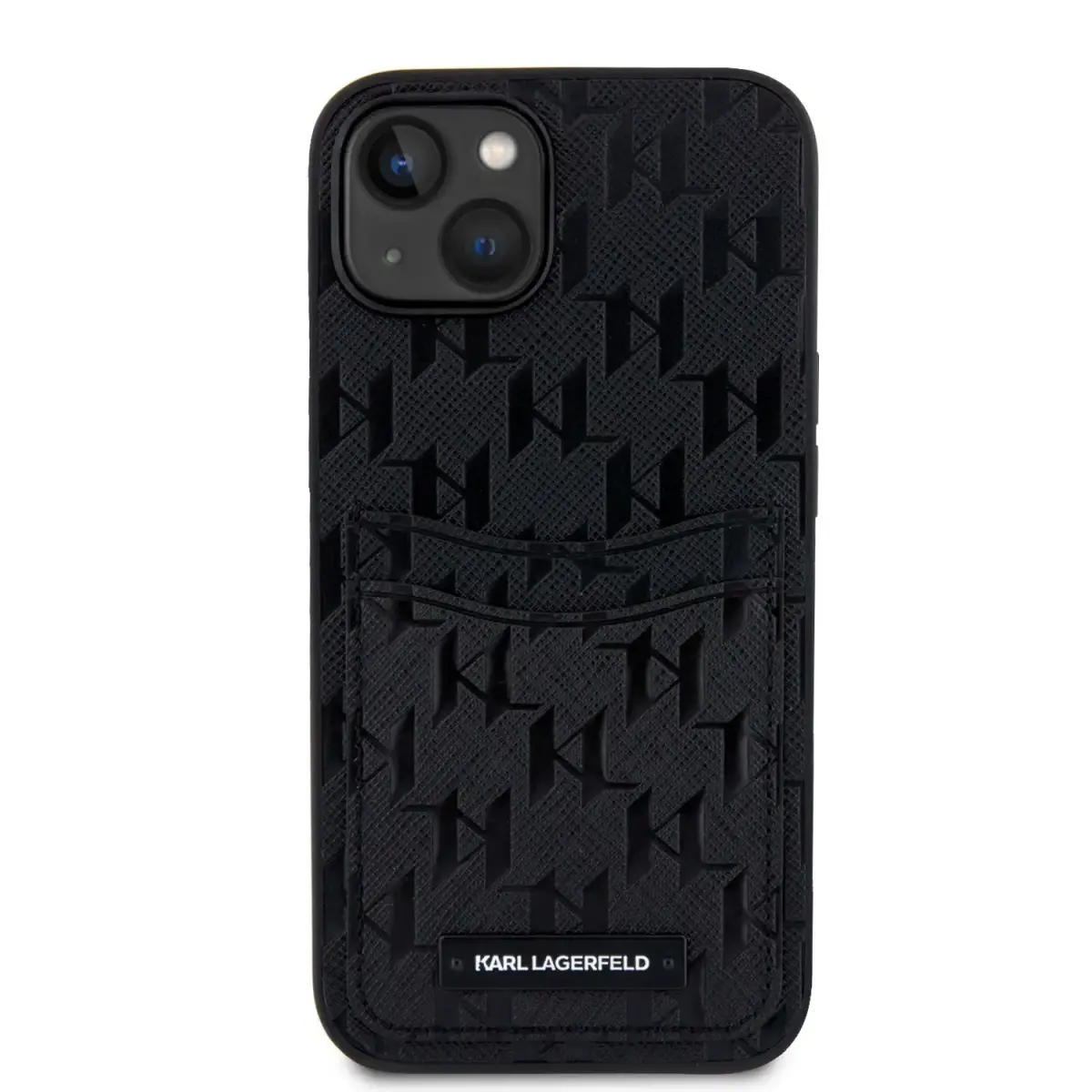 Karl Lagerfeld Saffiano Monogram Card Slot Case for iPhone 13 Black