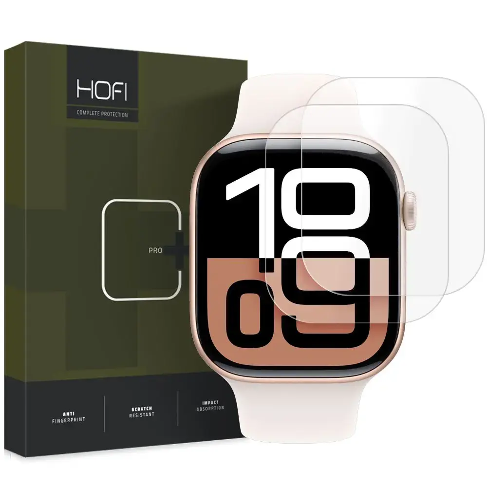 HOFI HYDROFLEX PRO+ 2 GAB. APPLE WATCH 10 (42 MM) CAURSPĪDĪGA HIDROGĒLA PLĒVE