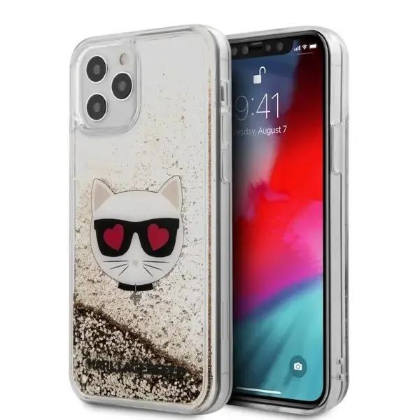 Karl Lagerfeld KLHCP12LLCGLGO iPhone 12 Pro Max 6,7" złoty|gold hardcase Liquid Glitter Choupette