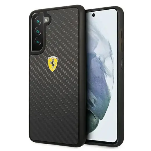 Ferrari Real Carbon Hard Case for Samsung Galaxy S21 FE 5G Black