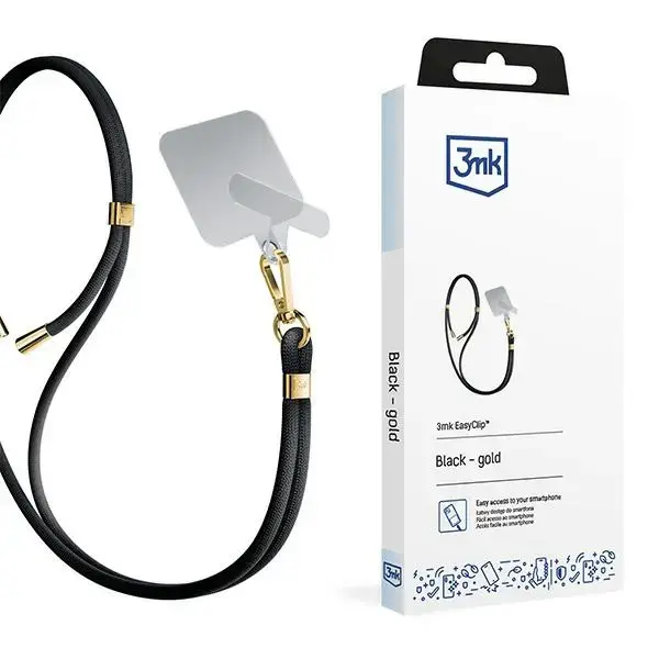 3MK EasyClip Black (gold) Phone Lanyard