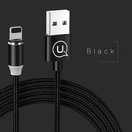 USAMS U-Sure SJ292 duomenų perdavimo ir įkrovimo laidas | USB-A į Lightning | 10.5W | 1m | juodas