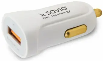 Savio automašīnas lādētājs | 15W | QC | USB-A | balts