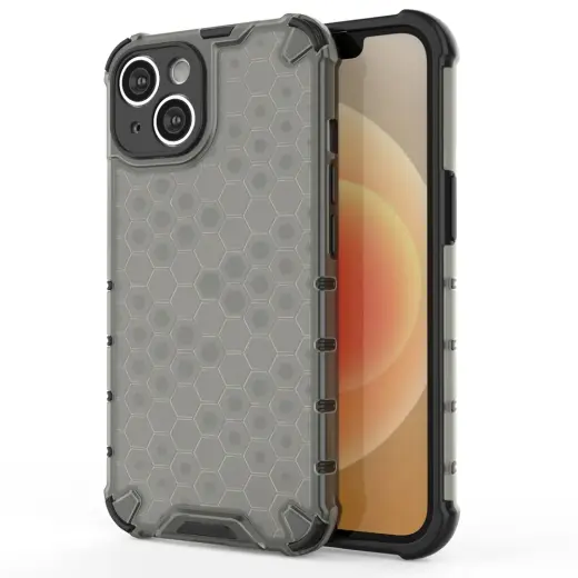 Honeycomb armored hybrid telefono dėklas iPhone 14 juodas