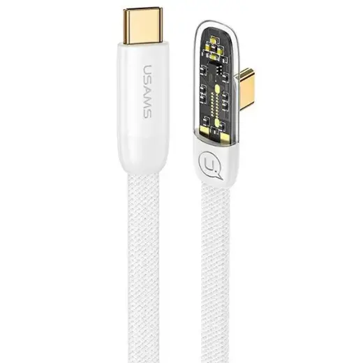 USAMS Iceflake Series SJ584USB02 data transfer and charging cable | USB-C to USB-C | 100W | 1.2m | white