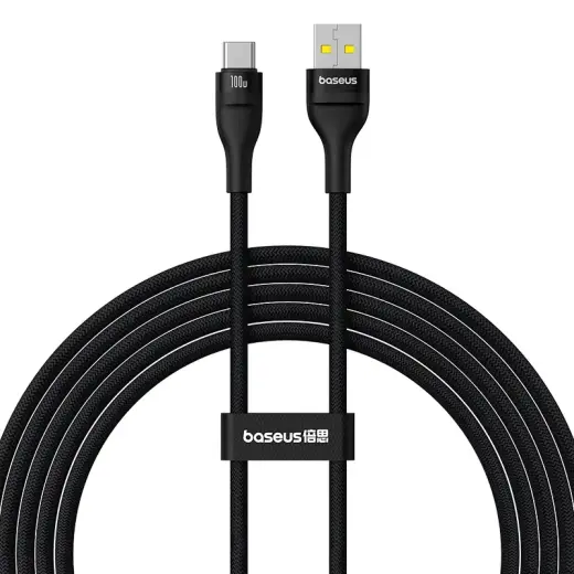 Baseus Flash 2 data transfer and charging cable | USB-A to USB-C | 100W | 2m | black