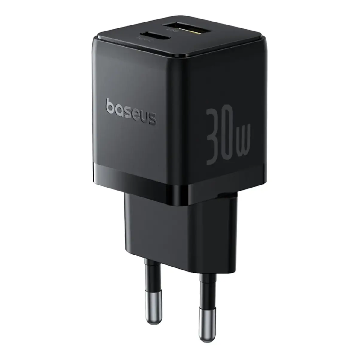Baseus Palm tīkla lādētājs | 30W | PD, QC | USB-C, USB-A | melns
