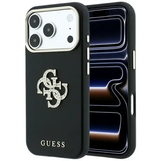 Case Guess Smooth & Big Strass Logo for iPhone 18 Pro Max / 17 Pro Max black