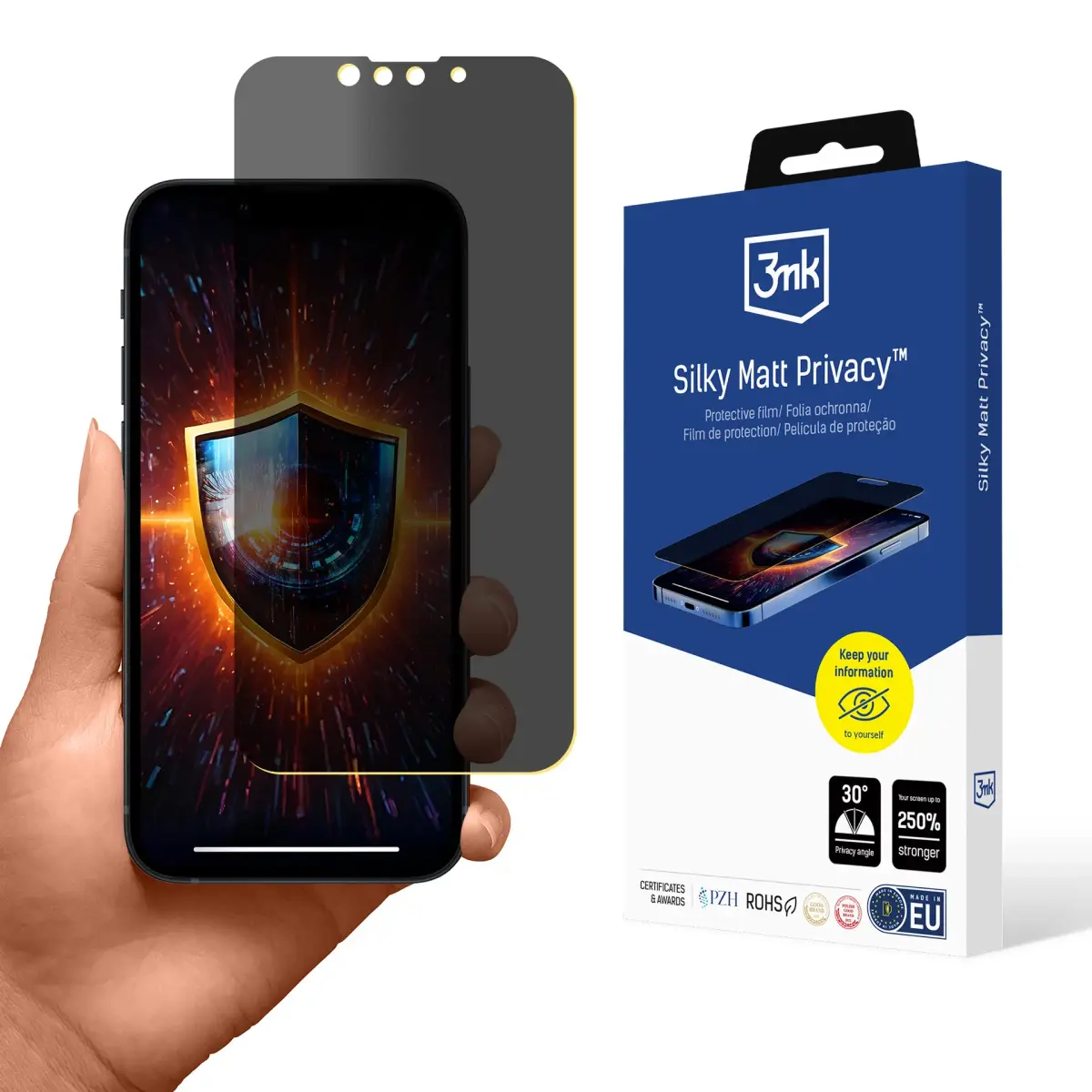 3mk Silky Matt Privacy aizsargplēve telefona ekrānam iPhone 13 Mini (privātuma efekts)