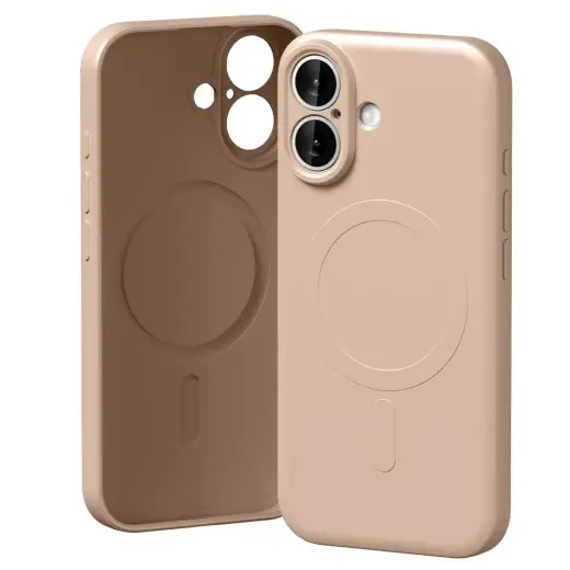 Mercury pusiau silikoninis telefono dėklas su MagSafe palaikymu, skirtas iPhone 17, rožinis