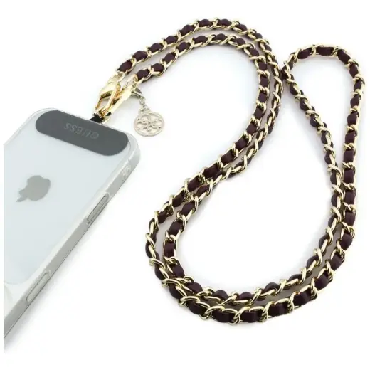 Universal strap Guess Universal CBDY   Saffiano Chain 4G Charm burgundy