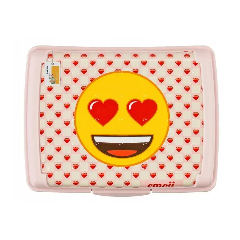Pārtikas uzglabāšanas trauks deco-click-box midi 1L Carla "Emoji Hearts" 17x13x7cm rozā