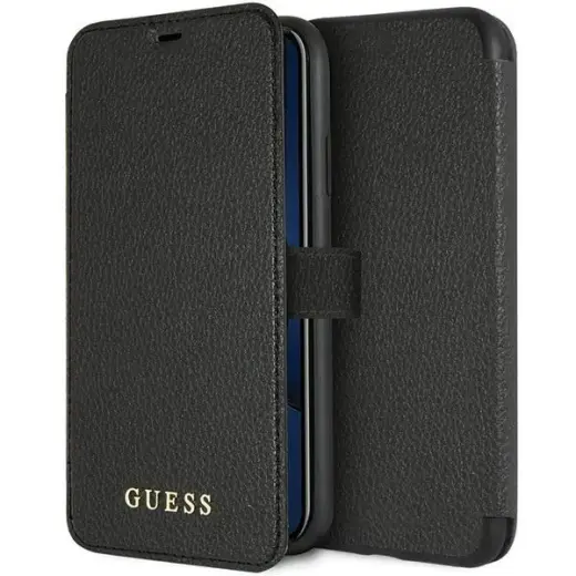 Guess GUFLBKI61IGLBK iPhone Xr black |czarny book Iridescent