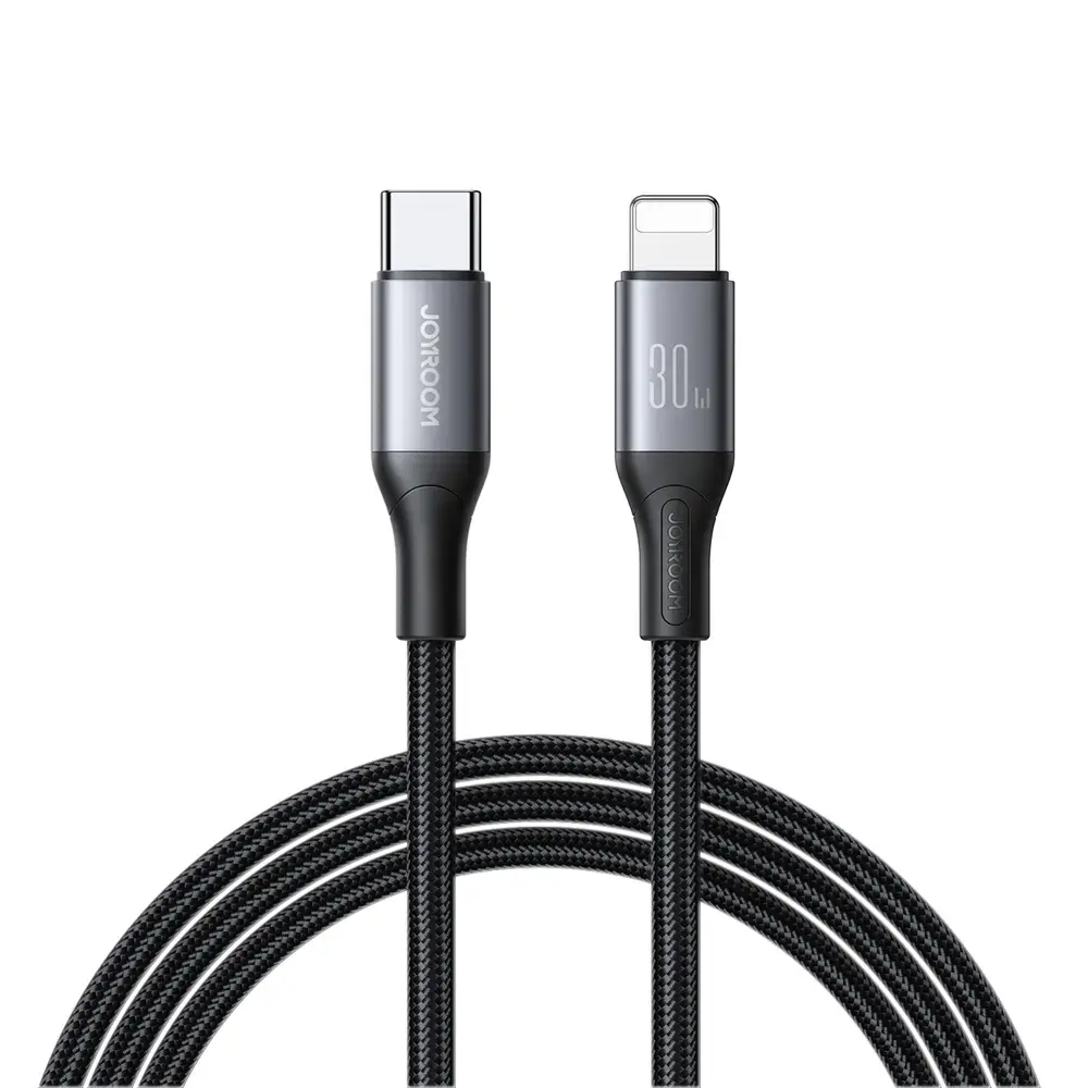 Joyroom S-A28 Flash Series datu pārraides un uzlādes vads | USB-C uz Lightning | 30W | 2m | melns