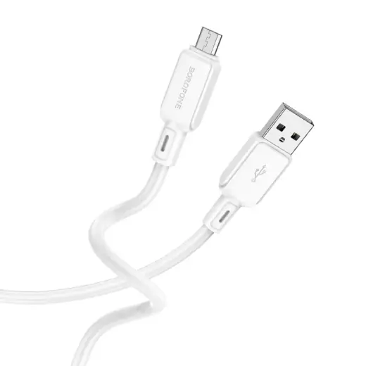 Borofone BX94 duomenų perdavimo ir įkrovimo laidas | USB-A į Micro USB | 12W | 1m | baltas