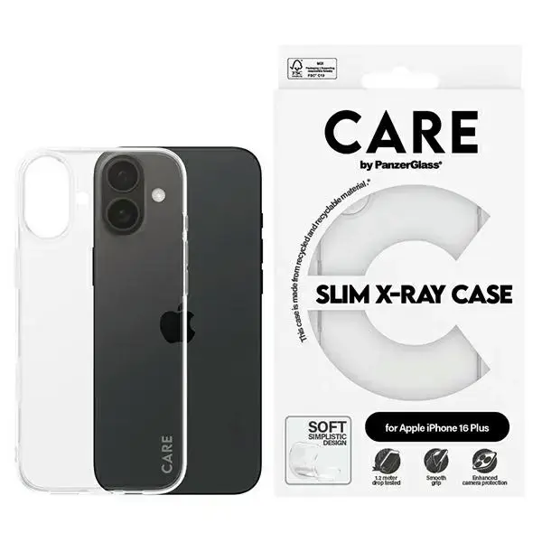 CARE by PanzerGlass X-Ray Soft Basic Case iPhone 16 Plus 6.7" przezroczysty|transparent 1443