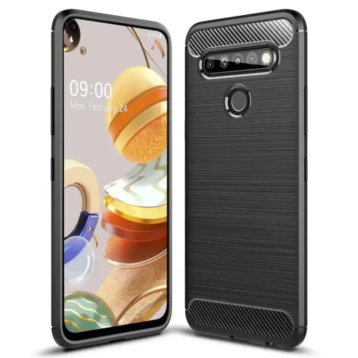 Fusion Trust Back Case Silicone Case For LG K61 Black