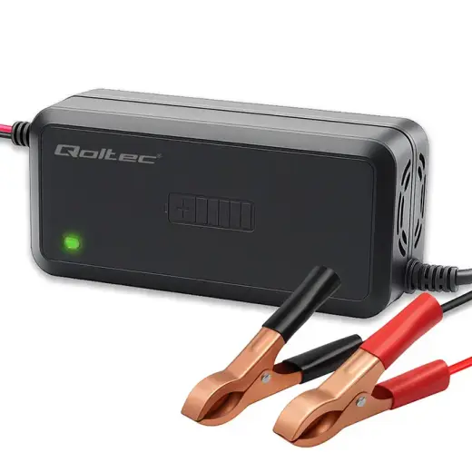 Qoltec Intelligent microprocessor charger 12V 5A | Rectifier for AGM GEL SLA battery | 6 - stage charging