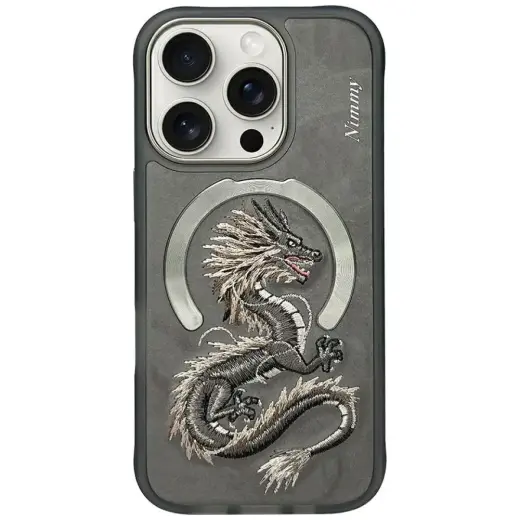 Nimmy Dragon with MagSafe phone case for iPhone 16 Pro Max gray