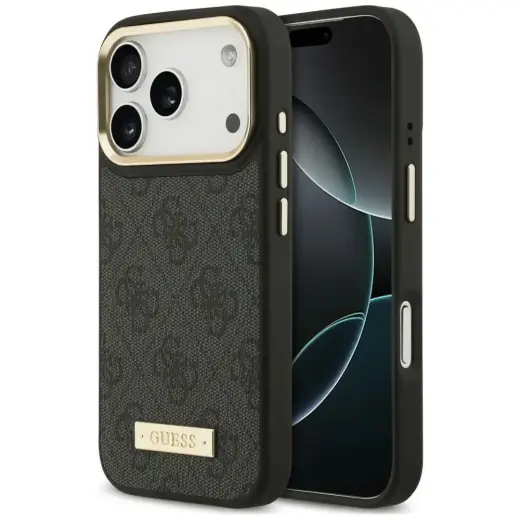 Case Guess 4G Logo Plate MagSafe for      iPhone 18 Pro Max / 17 Pro Max black