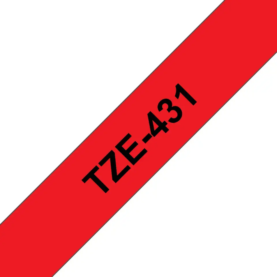 Label tape Brother 12mm Red on Black