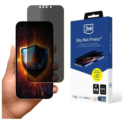3MK Silky Matt Privacy Screen Protector for Apple iPhone 16E