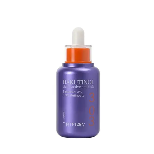 Trimay, Bakutinol Derm Active, 3% Bakuchiol & 0.3% Retinoate, Anti-Aging, Anti-Wrinkle, Regenerating, Night, Ampoules Treatment Serum, Face, For Women, 30 ml